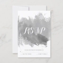 Moderne graue UAWG für Hochzeiten im Winter RSVP Karte