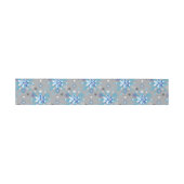 Moderne graue und blaue Holiday Snowflakes Muster Einladungsbanderole (Flach)