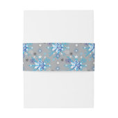 Moderne graue und blaue Holiday Snowflakes Muster Einladungsbanderole (Rückseitenbeispiel)
