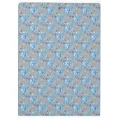 Moderne graue und blaue Holiday Snowflakes Muster Klemmbrett (Rückseite)