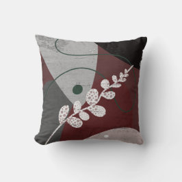 moderne graue und braune Blätter abstrakte Erdtöne Kissen