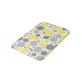 Moderne graue und gelbe Blasen Badematte (Schrägansicht)