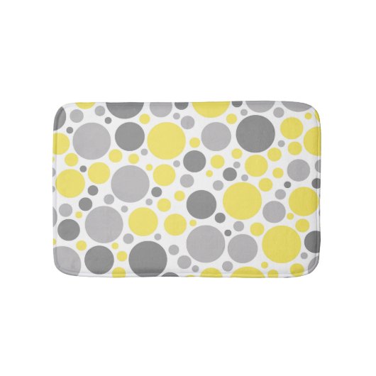 Moderne graue und gelbe Blasen Badematte (Vorderseite)