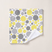 Moderne graue und gelbe Blasen Badhandtuch Set (Waschlappen)