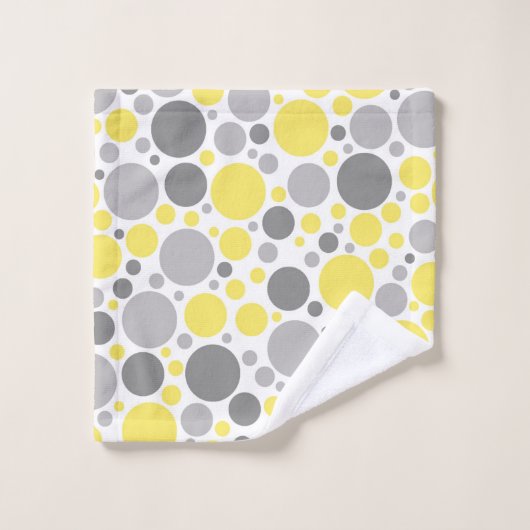 Moderne graue und gelbe Blasen Badhandtuch Set (Waschlappen)
