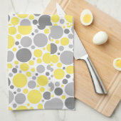 Moderne graue und gelbe Blasen Geschirrtuch (Viertel Falte)