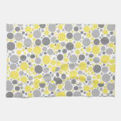 Moderne graue und gelbe Blasen Geschirrtuch (Horizontal)