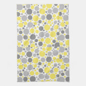 Moderne graue und gelbe Blasen Geschirrtuch (Vertikal)