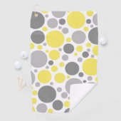 Moderne graue und gelbe Blasen Golfhandtuch (Insitu)