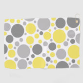 Moderne graue und gelbe Blasen Golfhandtuch (Horizontal)