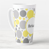 Moderne graue und gelbe Blasen Personalisiert Milchtasse (Linke Ecke)