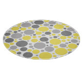 Moderne graue und gelbe Blasen Schneidebrett (Ecke)