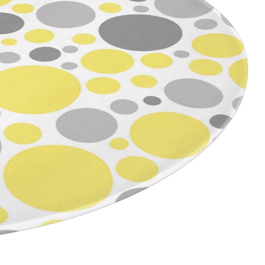 Moderne graue und gelbe Blasen Schneidebrett (Ecke)