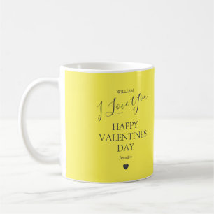 Moderne graue und gelbe Foto Valentinstag-Tasse Kaffeetasse