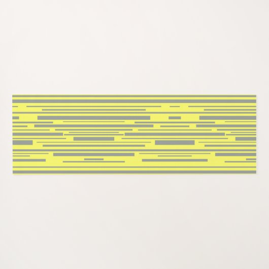 Moderne graue und gelbe Streifen Yogamatte (Rückseite (Horizontal))