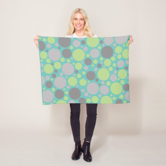 Moderne graue und grüne Blasen Fleecedecke (Beispiel)