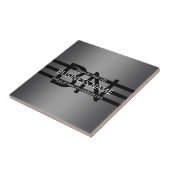 Moderne graue und horizontale schwarze Streifen Fliese (Seite)