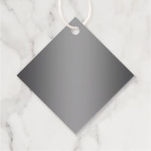 Moderne graue und horizontale schwarze Streifen Geschenkanhänger (Rückseite)