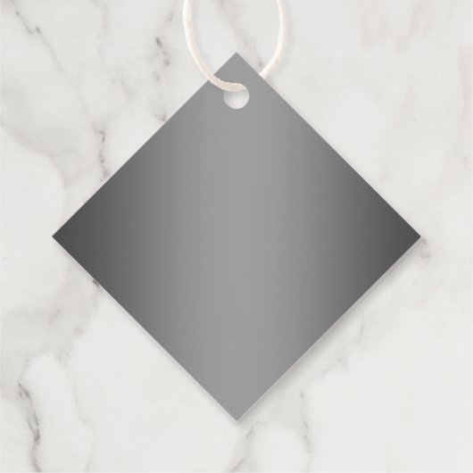 Moderne graue und horizontale schwarze Streifen Geschenkanhänger (Rückseite)