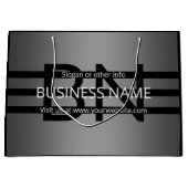 Moderne graue und horizontale schwarze Streifen Große Geschenktüte (Vorderseite)