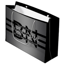Moderne graue und horizontale schwarze Streifen Große Geschenktüte