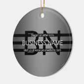 Moderne graue und horizontale schwarze Streifen Keramik Ornament (Links)