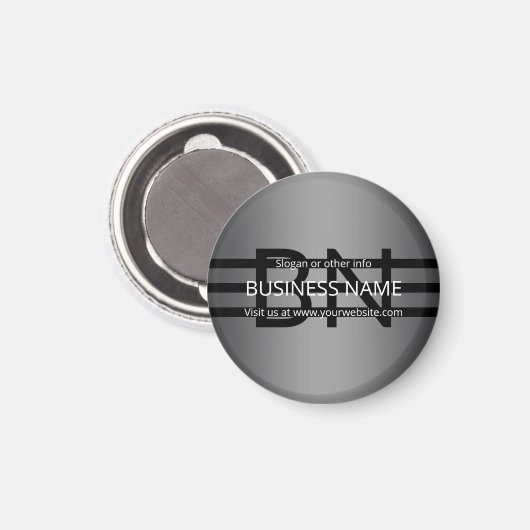 Moderne graue und horizontale schwarze Streifen Magnet (Vorderseite/Rückseite)