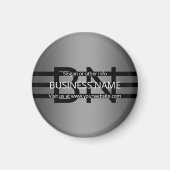 Moderne graue und horizontale schwarze Streifen Magnet (Vorne)