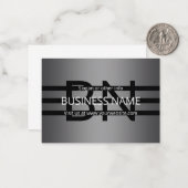 Moderne graue und horizontale schwarze Streifen Mitteilungskarte (Vorderseite/Rückseite Beispiel)