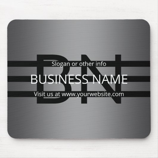 Moderne graue und horizontale schwarze Streifen Mousepad (Vorne)