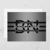 Moderne graue und horizontale schwarze Streifen Postkarte (Vorne/Hinten)