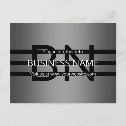Moderne graue und horizontale schwarze Streifen Postkarte (Vorderseite)