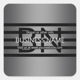 Moderne graue und horizontale schwarze Streifen Quadratischer Aufkleber