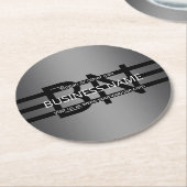 Moderne graue und horizontale schwarze Streifen Runder Pappuntersetzer (Angewinkelt)