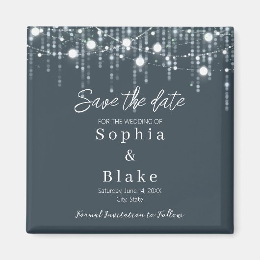 Moderne graue und weiße Hangleuchten Save the Date Magnet (Vorne)