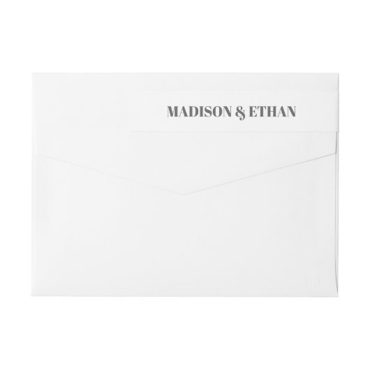 Moderne graue und weiße, kühne Hochzeitsstiftung R (Rückseite)