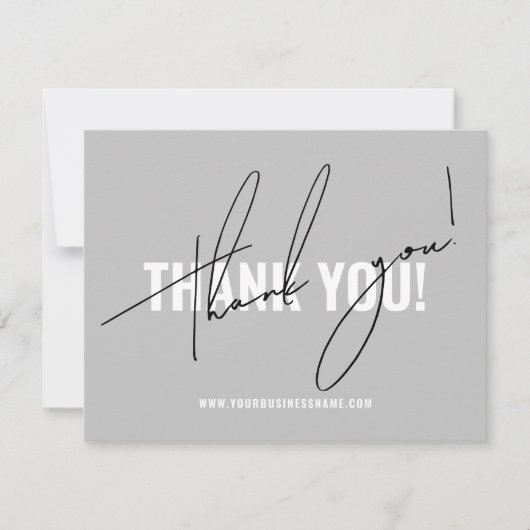 Moderne graue Verpackungseinheit Dankeskarte (Vorderseite)