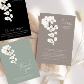 Moderne graue weiß orchid Hochzeitdetails Begleitkarte