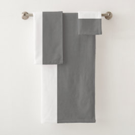 Moderne graue, weiße Schiffsform Nautische Streife Badhandtuch Set