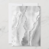 Moderne graue, weiße Silberschiefer-Hochzeit Einladung (Rückseite)