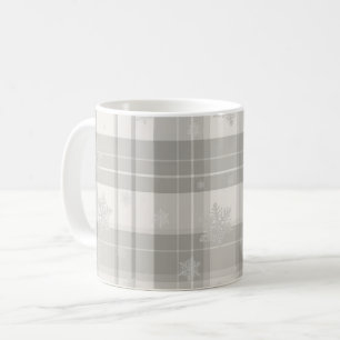Moderne graue Winter-Karo-Tasse mit subtilen Schne Kaffeetasse