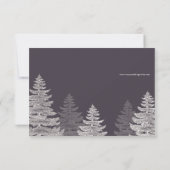 Moderne graue Winter Wedding RSVP Karten Bäume (Rückseite)