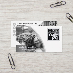Moderne Graue Woodworker Business Card Visitenkarte