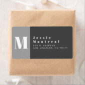 Moderne Graufarbblock-Rücksendeadresse (Insitu)