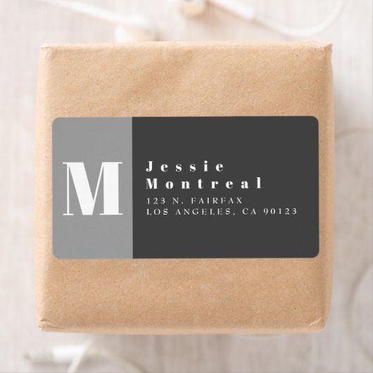 Moderne Graufarbblock-Rücksendeadresse (Insitu)