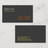 Moderne Graugelb-Orange-Agent-Visitenkarte Visitenkarte (Vorne/Hinten)