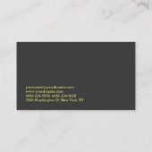 Moderne Graugelb-Orange-Agent-Visitenkarte Visitenkarte (Rückseite)