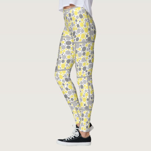 Moderne Graugelbe Blasen Leggings (Links)