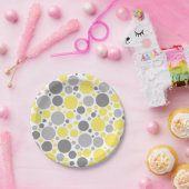 Moderne Graugelbe Blasen Pappteller (Party)