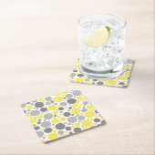 Moderne Graugelbe Blasen Rechteckiger Pappuntersetzer (Vor Ort)